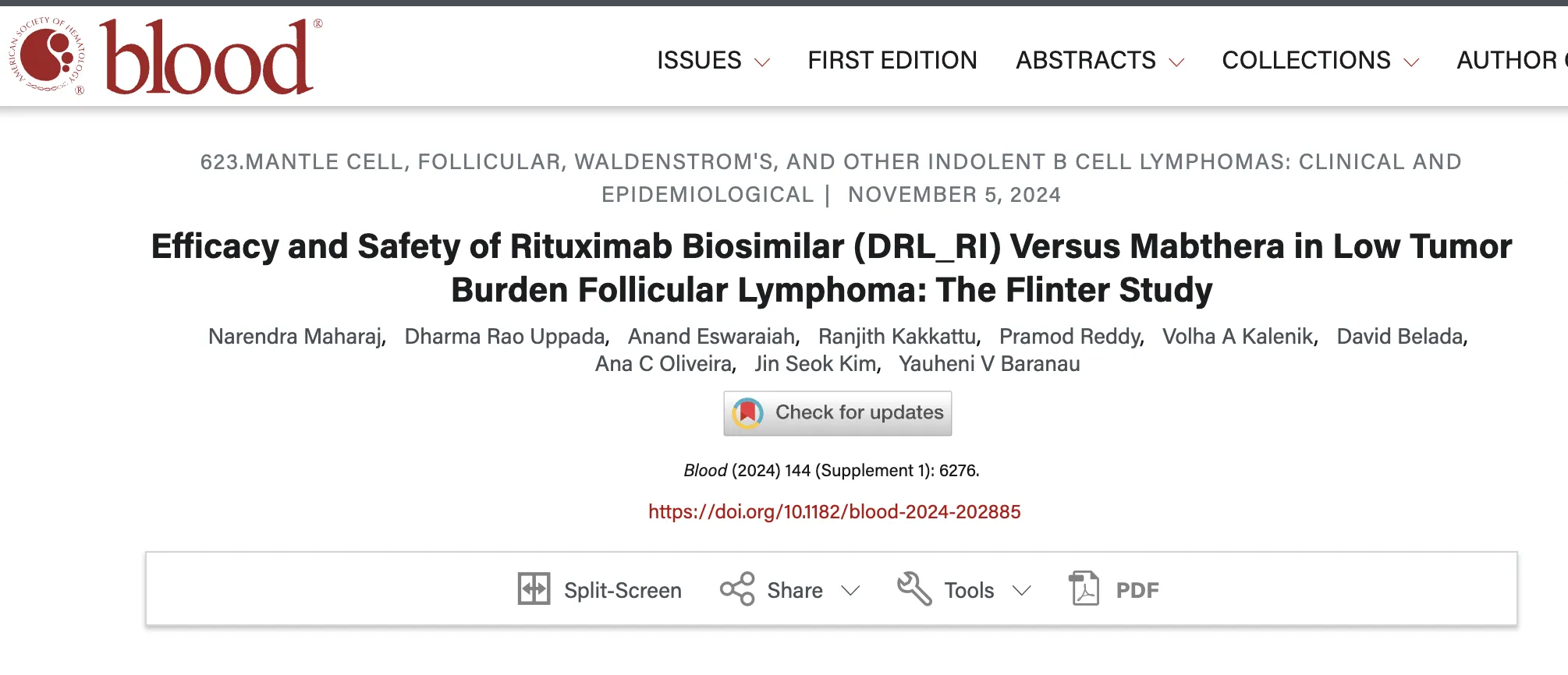 Efficacy and Safety of Rituximab Biosimilar